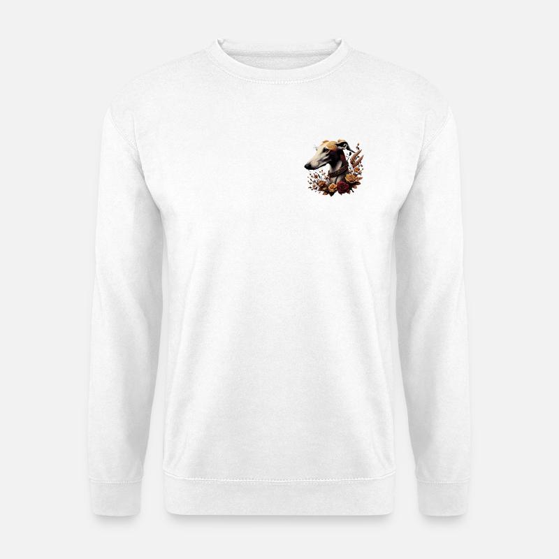 Greyhound Head Autumn Rosary - Unisex Sweatshirt - white