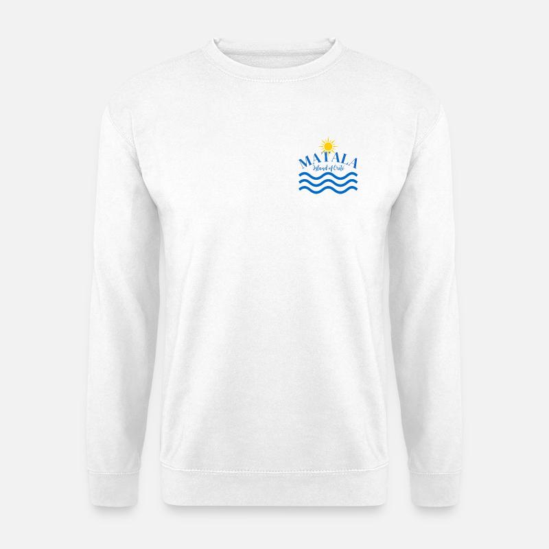 Matala Crète ondule le Soleil Logo - Sweat-shirt Unisexe - blanc