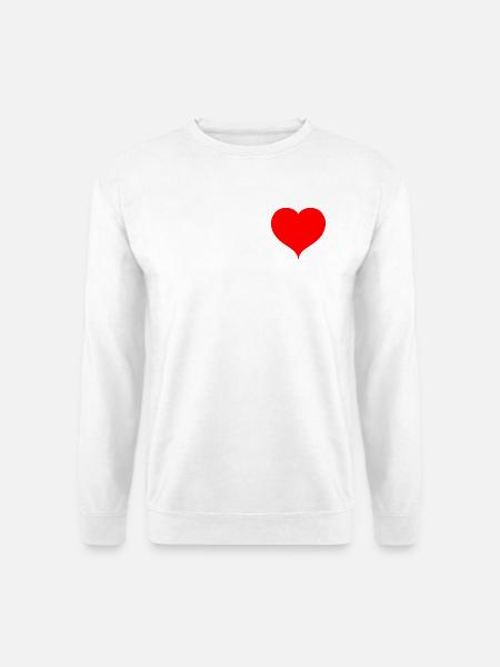 Rotes Herz Minimalstil - Unisex Pullover - Weiß
