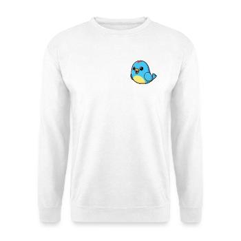Fröhlicher Blauer Vogel Cartoon - Unisex Pullover - Weiß - Vorne