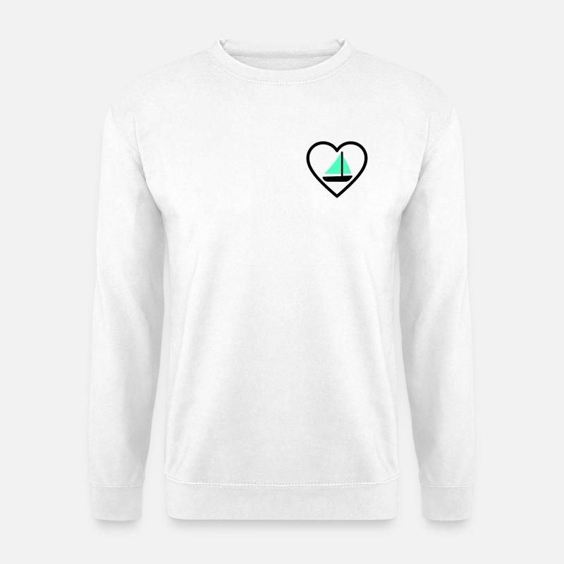 Cuore Vela – Passione Navigazione - Sweat-shirt Unisexe - blanc