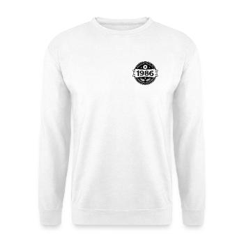 1986 Emblem - 40 Years - Born in 1986 - Unisex Pullover - Weiß - Vorne