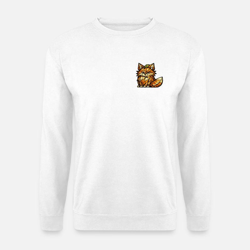 Orange Fox Cubism Version - Unisex Sweatshirt - white
