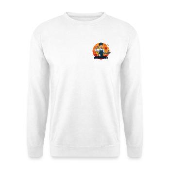 Fiery Chef: Dynamische Küche - Unisex Pullover - Weiß - Vorne - Alina (178cm) & Michal (187cm)