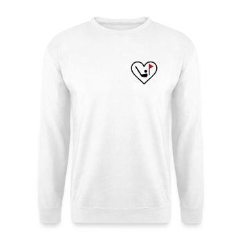 Golf Heart Club Ball Sports Gift - Unisex Sweatshirt - white - Front