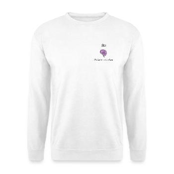 Hi! Du hast da was verloren | Gehirn Lineart Witz - Unisex Pullover - Weiß - Vorne