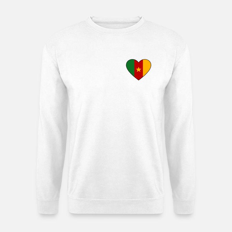 Kamerun Flagge Herz - Unisex Pullover - Weiß