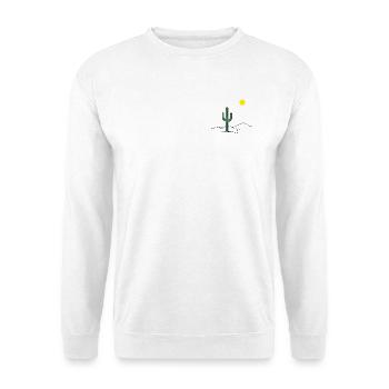 Wüstenkaktus im Sonnenschein - Unisex Pullover - Weiß - Vorne