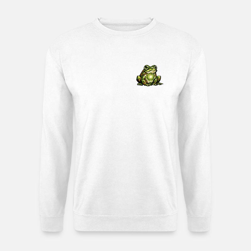 Kiwi-Frosch-Kubismus-Version - Unisex Pullover - Weiß