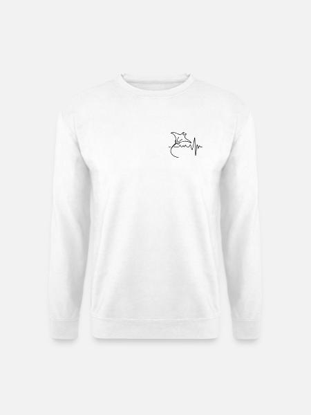 Eleganter Manta – Minimalistisches Ozean-Design - Unisex Pullover - Weiß