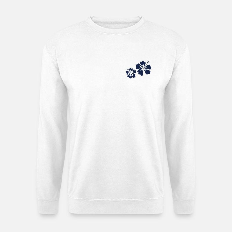 Blauer Hibiskus - Unisex Pullover - Weiß