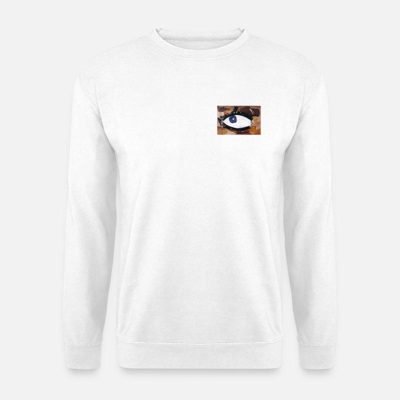 Abstrakte Collage Augenkunst - Unisex Pullover - Weiß