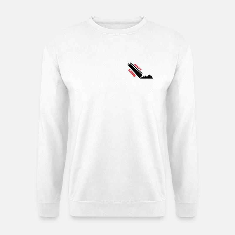 Schmutzige Linien in Rot - Unisex Pullover - Weiß