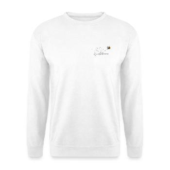 Bumblebee Liebe - Unisex Pullover - Weiß - Vorne - Alina (178cm) & Michal (187cm)