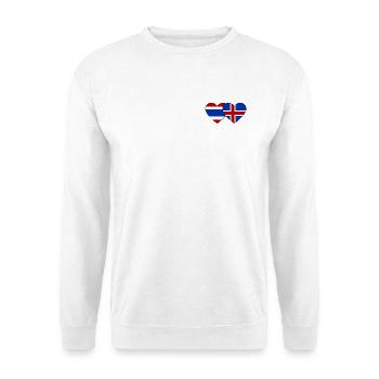 Thailand Island Flagge Herzform - Unisex Pullover - Weiß - Vorne - Alina (178cm) & Michal (187cm)