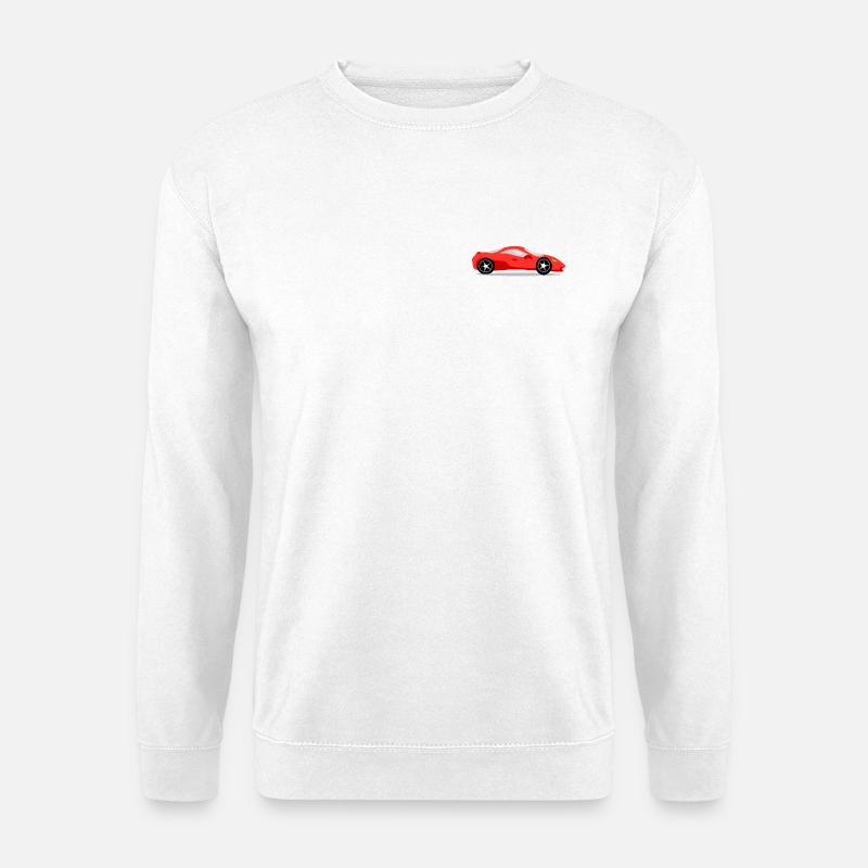 Roter Sportwagen - Unisex Pullover - Weiß