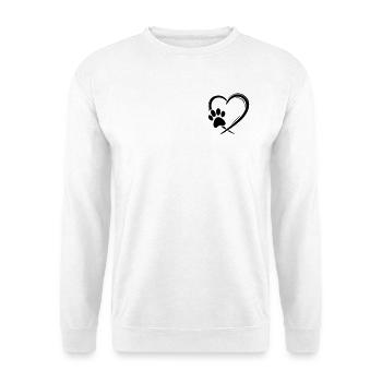 Patte de Cœur - Sweat-shirt Unisexe - blanc - Devant