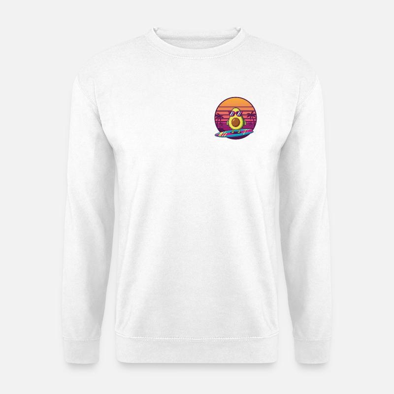 Avocado 80s Sunset - Unisex Pullover - Weiß