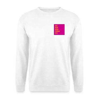 Jahr 2027 Siebenundzwanzig - Unisex Pullover - Weiß - Vorne - Alina (178cm) & Michal (187cm)