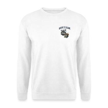 Kneipe is calling - Unisex Pullover - Weiß - Vorne - Alina (178cm) & Michal (187cm)