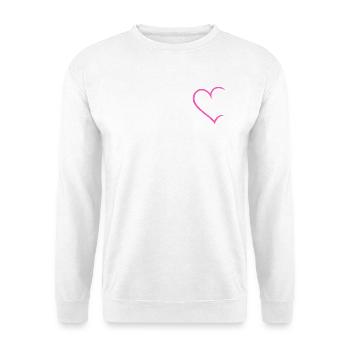 Herz offen - Unisex Pullover - Weiß - Vorne