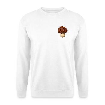Gyromitra Gehirnpilz-Mütze - Unisex Pullover - Weiß - Vorne - Alina (178cm) & Michal (187cm)