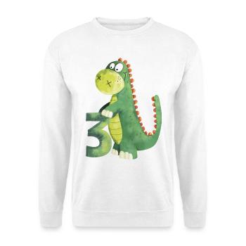 3ème anniversaire du dinosaure I Dino Dragon - Sweat-shirt Unisexe - blanc - Devant
