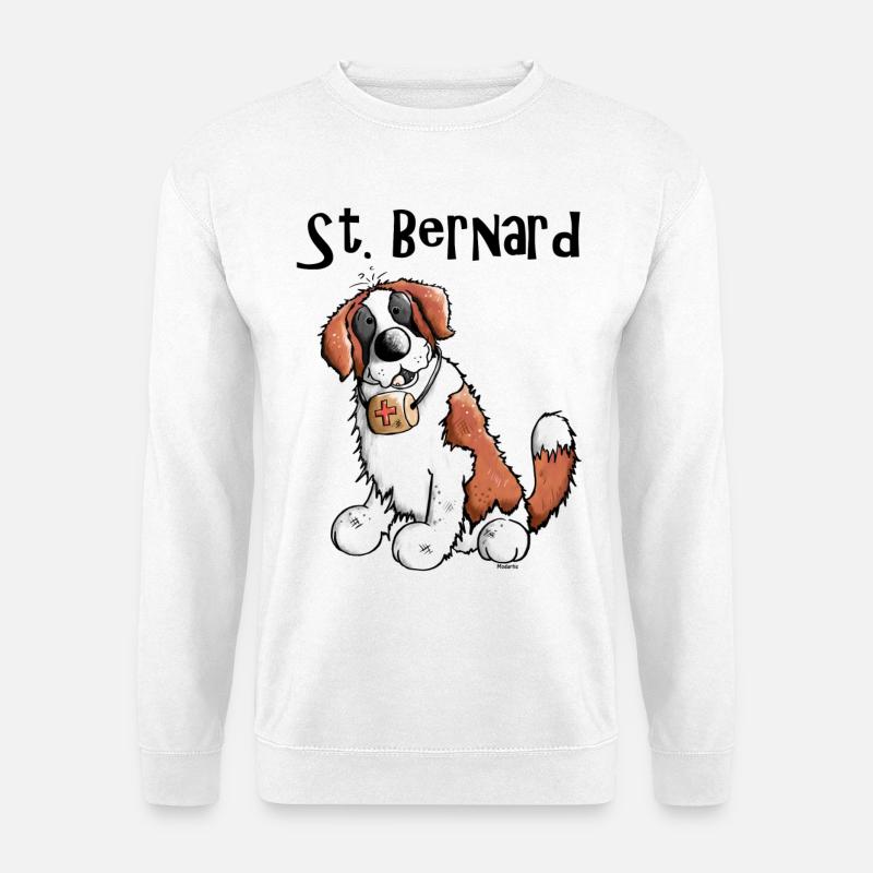Drolliger Bernhardiner - Hund - Unisex Pullover - Weiß