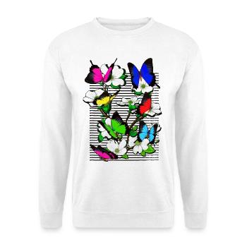 Papillon Butterfly - butterfly - bouquet of flowers - Unisex Sweatshirt - white - Front