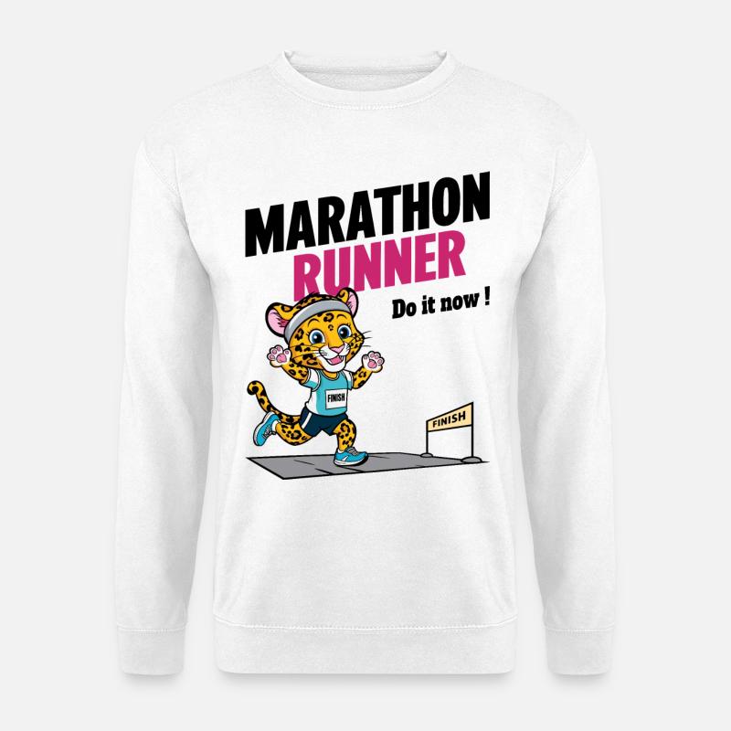 Leopard Marathon Runner - Unisex Sweatshirt - white