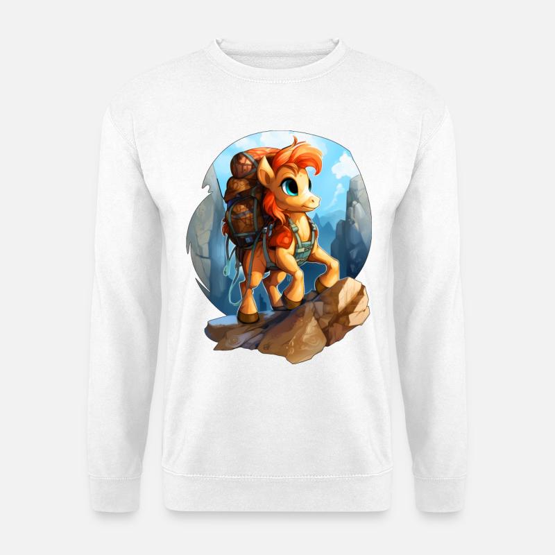 Ponys Wandern / Bergsteiger Pony - Unisex Pullover - Weiß