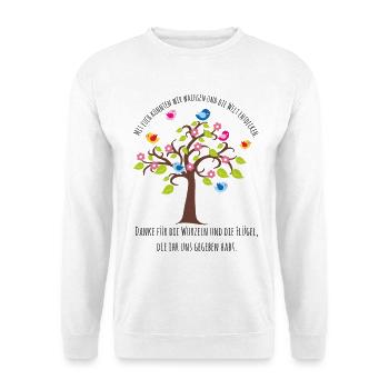 Kitaabschied - Baum Vögel Wurzeln Flügel Danke - Unisex Pullover - Weiß - Vorne
