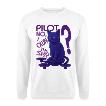Futuristic Cat Drone Pilot – Sci-Fi Cats S - Unisex Sweatshirt - white - Front