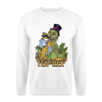 Witziger Tee Rex Wortwitz Hand gezeichnet Dino - Unisex Pullover - Weiß - Vorne