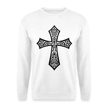 Zierkreuz - Unisex Pullover - Weiß - Vorne