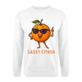 Sassy Citrus mit Sonnenbrille - Unisex Pullover - Weiß - Vorne