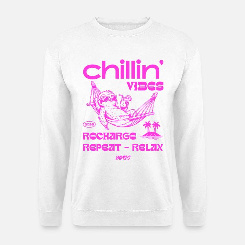 Chillin Vibes Hammock Neon Pink - Unisex Pullover - Weiß