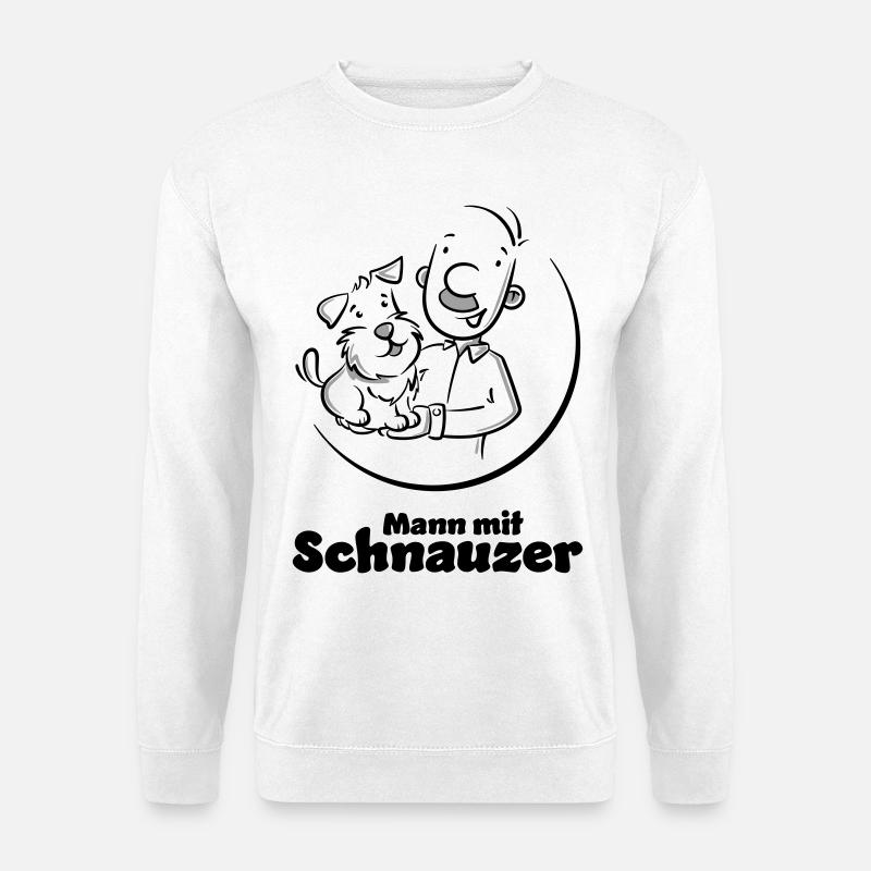 Mann mit Schnauzer (Oberlippenbart) - Unisex Pullover - Weiß