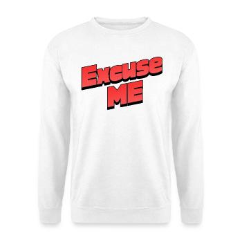 Excuse Me Retro Typo Grafik - Unisex Pullover - Weiß - Vorne