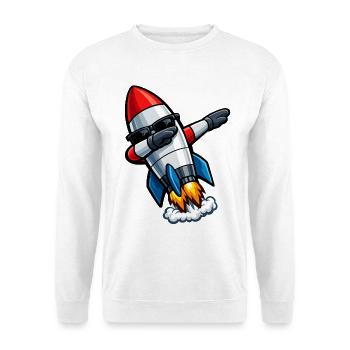 Dabbing Rakete - Unisex Pullover - Weiß - Vorne