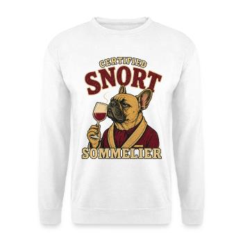Certified Snort Sommelier French Bulldog - Unisex Sweatshirt - white - Front