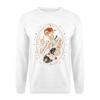 Skater Skeleton Rocker Skateboard Vintage Halloween - Unisex Sweatshirt - white - Front