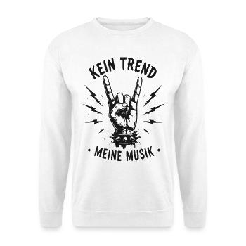 Kein Trend Meine Musik - Unisex Pullover - Weiß - Vorne - Alina (178cm) & Michal (187cm)