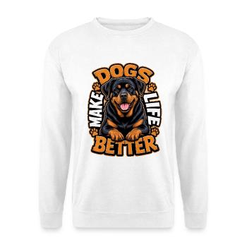Rottweiler - Unisex Pullover - Weiß - Vorne - Alina (178cm) & Michal (187cm)