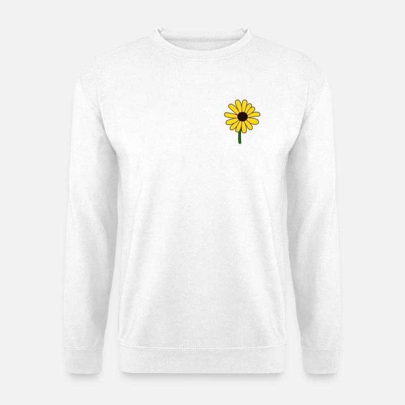 Minimalistisches Sonnenblumen Design - Unisex Pullover - Weiß