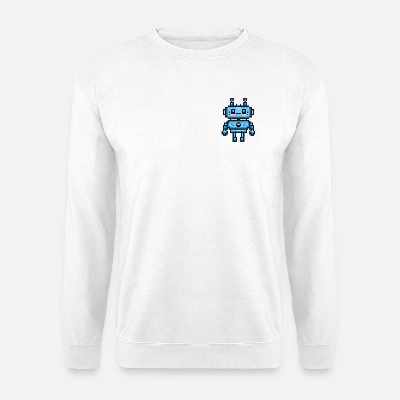 Pixel-Art-Roboter - Unisex Pullover - Weiß