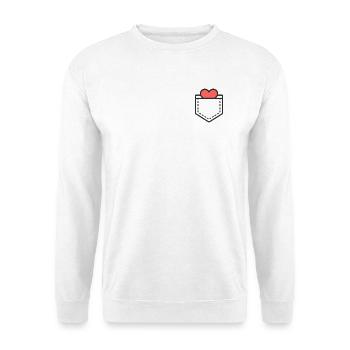 Cœur en poche I - Sweat-shirt Unisexe - blanc - Devant