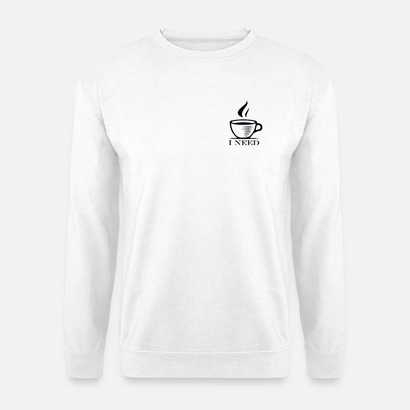 Minimalistisches Kaffeetassen-Illustrations-T-Shirt - Unisex Pullover - Weiß
