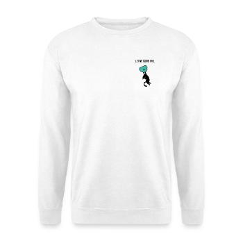 Boulder Katze hält sich an Klettergriff fest - Unisex Pullover - Weiß - Vorne