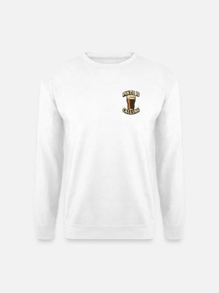 Pinte Is Calling - Bierglas Retro - Unisex Pullover - Weiß